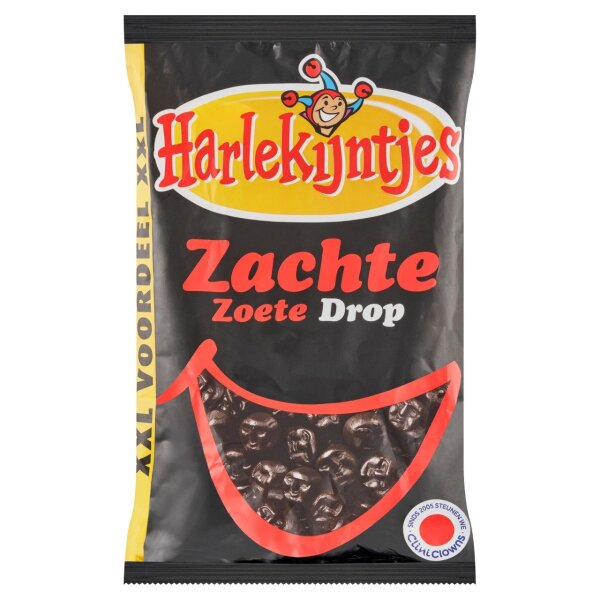 MEGAPACK ZOETE DROP - SÜSSE WEICHE LAKRITZDROPS - 1KG - BY  HARLEKIJNTJES