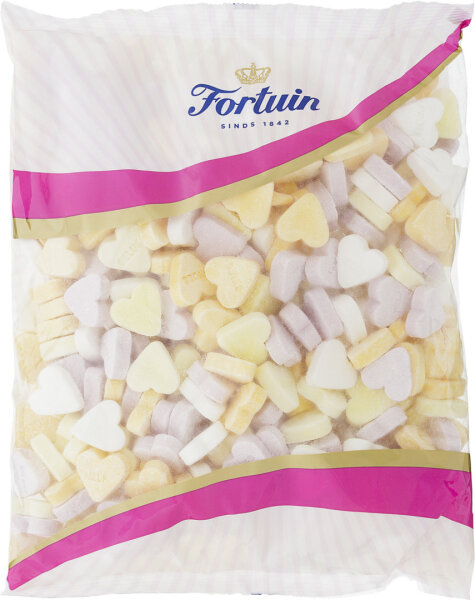 MEGAPACK  VRUCHTENHARTJES - TRAUBENZUCKER GLÜCKSHERZEN 1KG VON 1842 BY FORTUIN