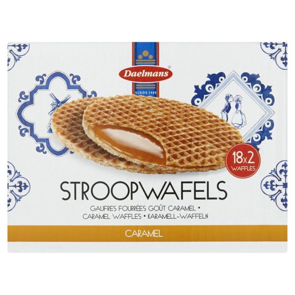 DAELMANS STROOPWAFELS - SIRUPWAFFELN 18 x 2 STÜCK (2 x 39 GRAMM) - BY DAELMANS