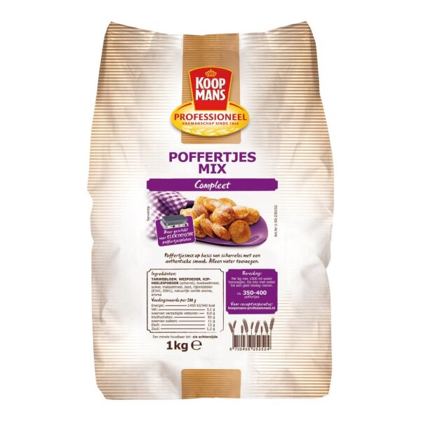 PROFESSIONEEL POFFERTJES COMPLEET MIX - BACKMISCHUNG 1000GR. - BY KOOPMANS