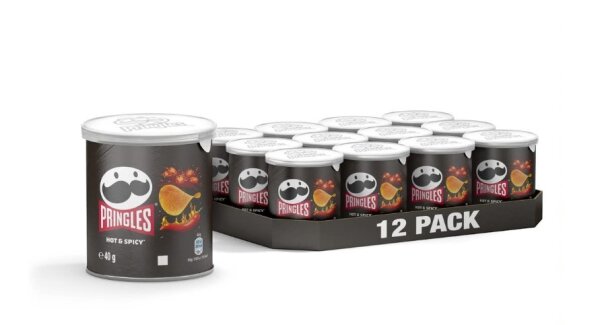 HOT & SPICY CHIPS POP & GO 12 x 40 GRAMM  -  BY PRINGLES