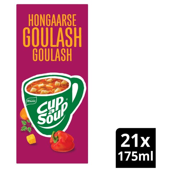 CUP A SOUP - HONGAARSE GOULASH - GULASCHSUPPE - 21 PACKUNGEN Á 16 G - BY KNORR