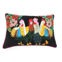 CUSHION - KISSEN - 40/60CM -  HÄHNE SCHWARZ - BY...