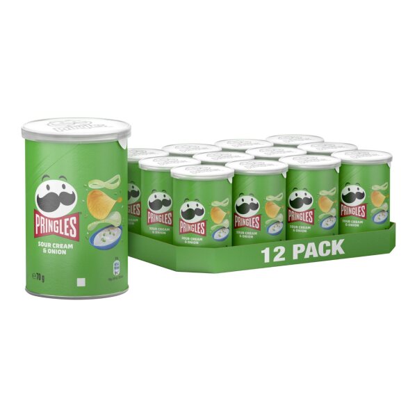 SOUR CREAM & ONION CHIPS 12x70 GRAMM - BY PRINGLES