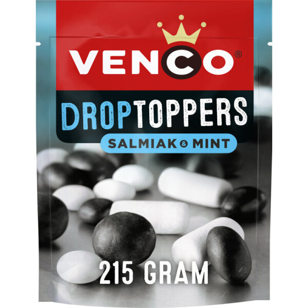 DROPTOPPERS SALMIAK MINT 225 G -  SALZIGE + MINZIGE LAKRITZ MISCHUNG  BY VENCO