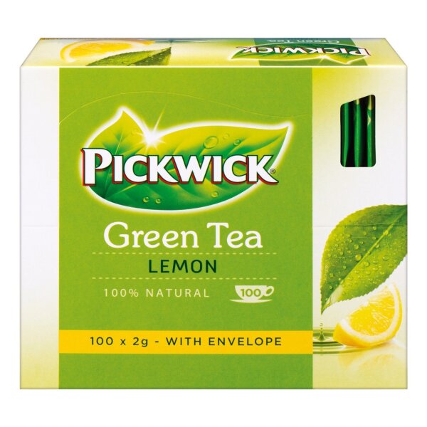 MEGAPACK GREEN TEA LEMON WITH ENVELOPE - GRÜNER TEE MIT ZITRONE - 100*2G - BY PICKWICK