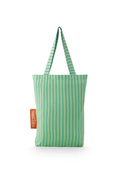 SHOPPER - EINKAUFSTASCHE - STRIPES GRÜN 40/45 CM BY PIP STUDIO