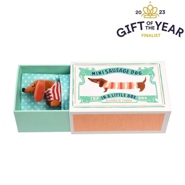 MINI SAUSAGE DOG IN A BOX - WURSTHUND -  MINI-DACKEL IN EINER BOX - BY REX LONDON