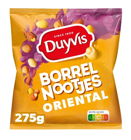 BORRELNOOTJES ORIENTAL PINDA NOTEN  - CRUNCHY ERDNÜSSE  ORIENTAL -275 G - BY DUYVIS