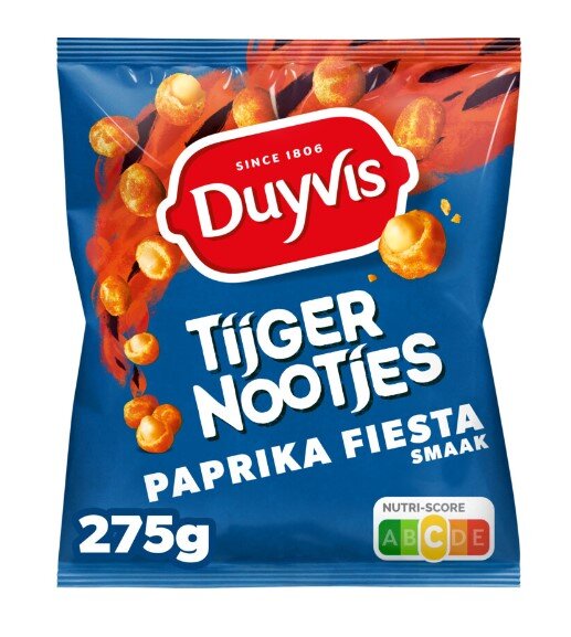 TIJGERNOOTJES PAPRIKA FIESTA - CRUNCHY ERDNÜSSE - 275 G - BY DUYVIS