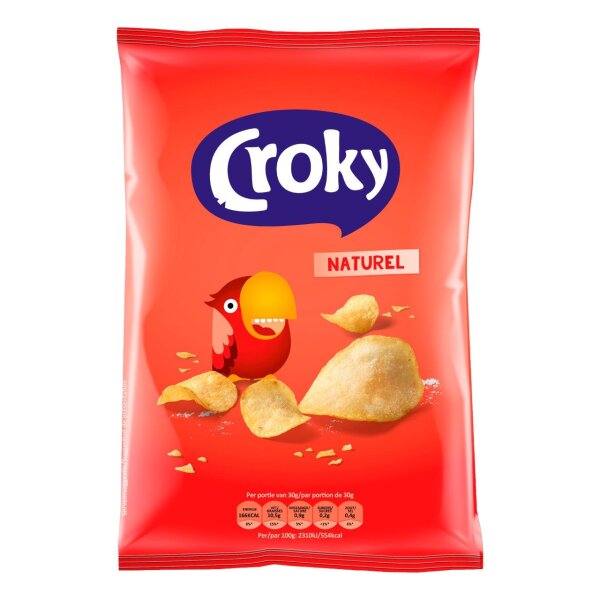 BIGBOX NATUREL CHIPS 12 X 100 GRAMM - KARTON BY CROKY