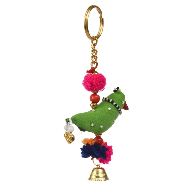 RECYCLED CLOTH PARROT KEYRING - SCHLÜSSELANHÄNGER PAPAGEI - BY REX LONDON