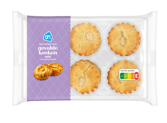 AH  ROOMBOTER GEVULDE KOEKEN MINI - 12 GEFÜLLTE KEKSE MIT MARZIPANGESCHMACK 360 GR - BY ALBERT HEIJN