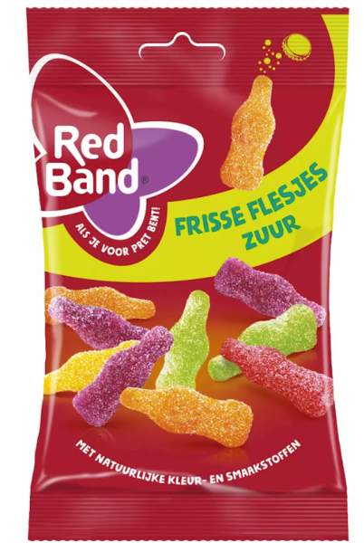 FRISSE FLESJES ZUUR - 120 GRAMM - SAURE WEINGUMMIS  BY RED BAND
