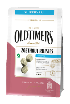ZOETHOUT ROTSJES SUIKERVRIJ  - ZUCKERFREI 100 GRAMM - BY OLDTIMERS