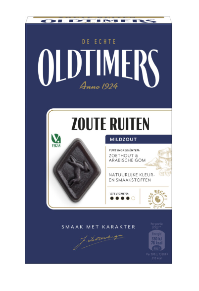 ZOUTE RUITEN HINDELOOPER RUITJESDROP -  235 GRAMM - BY OLDTIMERS