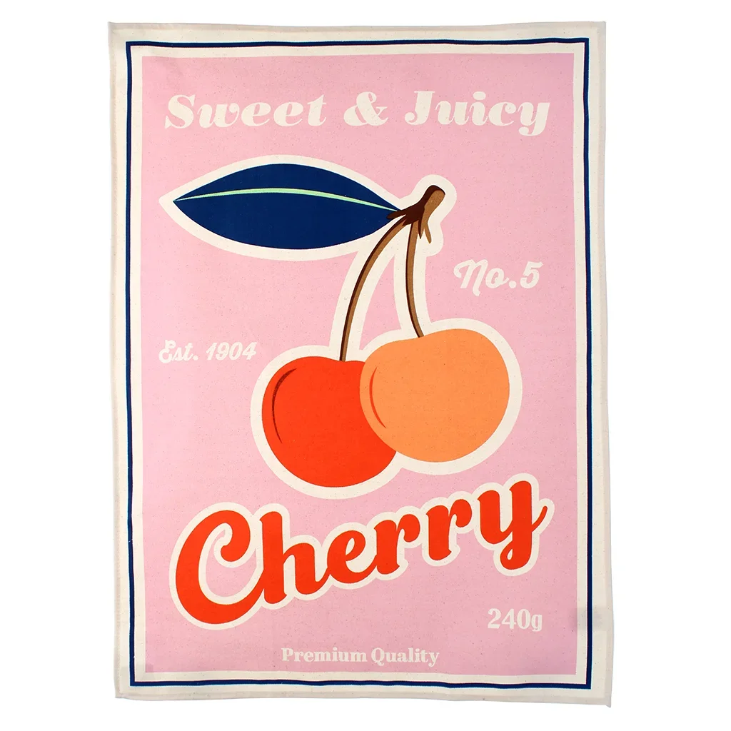 TEA TOWEL VINTAGE CHERRY
