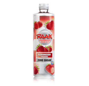 AARDBEIEN VRUCHTENSIROOP ZERO SUGAR - ERDBEER  SIRUP ZUCKERFREI - 750 ML BY RAAK