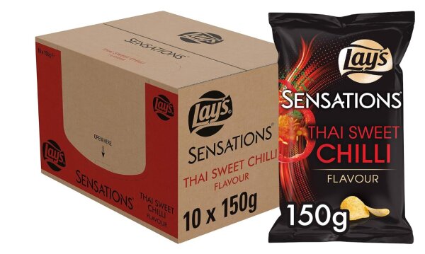 BIGBOX  SENSATIONS THAI SWEET CHILLI CHIPS - 10 X 150 GRAMM BY LAY´S