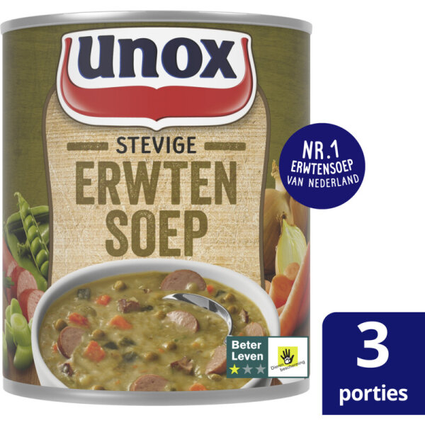 STEVIGE ERWTENSOEP - HERZHAFTE ERBSENSUPPE - 800 ML - BY UNOX
