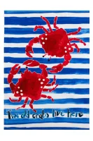 TEA TOWEL TWO OLD CRABS - GESCHIRRTUCH ZWEI KRABBEN 50 x...