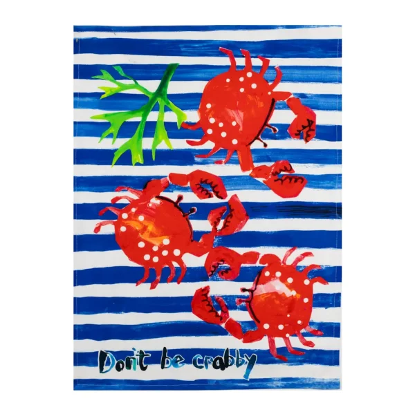 TEA TOWEL DON`T BE CRABBY - GESCHIRRTUCH 50 x 70 CM - BY SHOELESS JOE