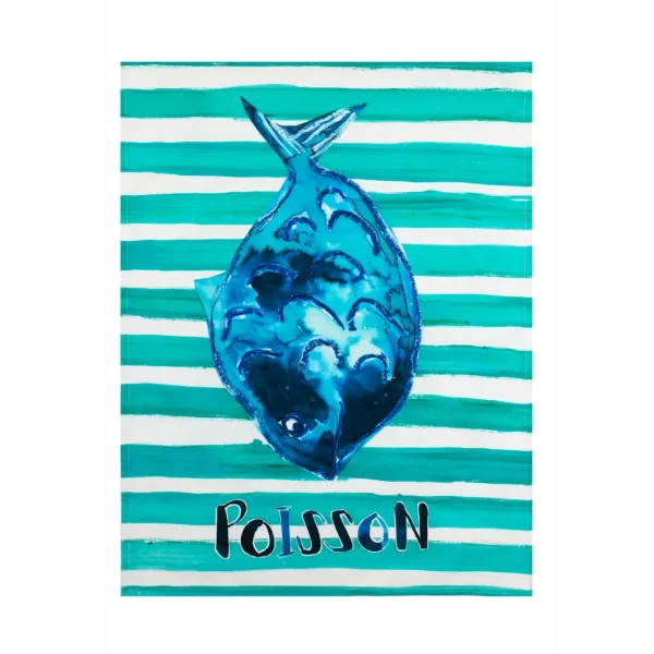 TEA TOWEL POISSON - GESCHIRRTUCH FISCH  50 x 70 CM - BY SHOELESS JOE