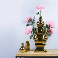 XL TULPENVAAS 3-DELIG GOUD 51 CM - TULPENVASE 3-TEILIG...