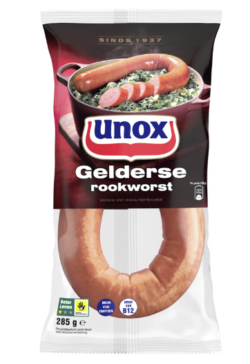 GELDERSE ROOKWORST - GERÄUCHERTE WURST- 285 GRAMM  - BY UNOX