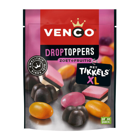DROPTOPPERS ZOET & FRUTIG 225 G -  SÜß & FRUCHTIGES LAKRITZ MISCHUNG  BY VENCO
