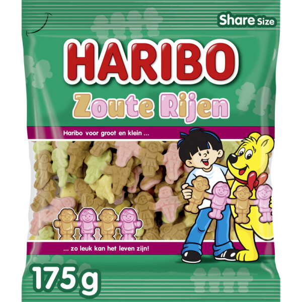 ZOUTE RIJEN - SALZLAKRITZ SCHAUMZUCKER MENSCHENKETTE 175g  BY HARIBO NL