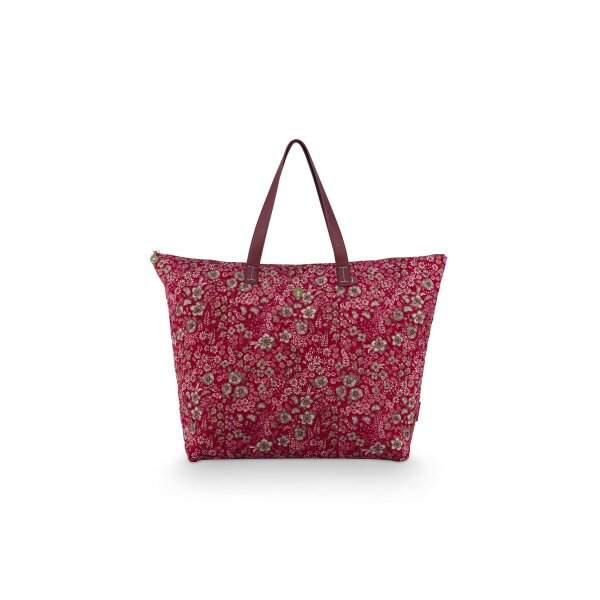 TILDA TOTE BAG LARGE QUILTED DAISY DREAMS RED 66x20x44CM -  BY PIP STUDIO