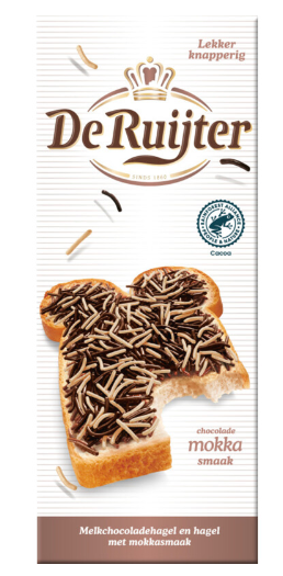 CHOCOLADENHAGEL - CHOCOLADE MOKKA - STREUSEL 200 GR - BY DE RUIJTER