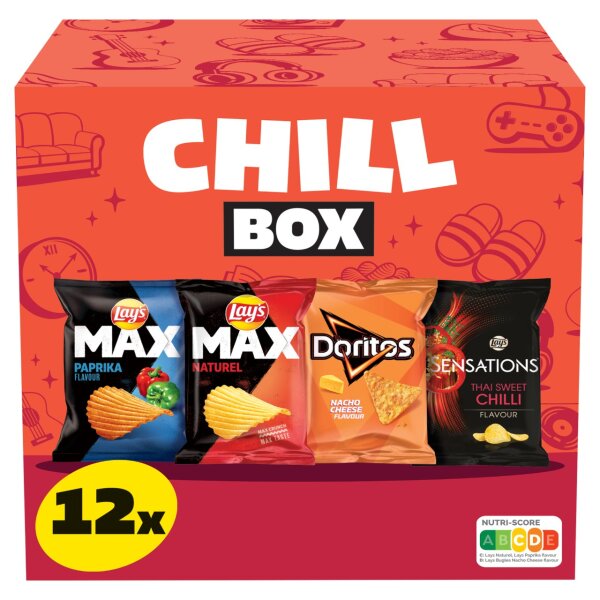 MULTI CHILL BOX (12ER PACK) –  DER ULTIMATIVE SNACK-MIX FÜR JEDE GELEGENHEIT BY LAYS UND DORITOS