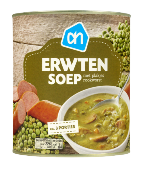 AH ERWTENSOEP  - ERBSENEINTOPF - 800 ML - BY ALBERT HEIJN