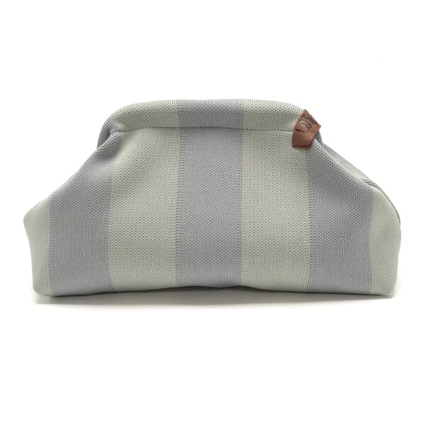 CLUTCH / KULTURTASCHE - EMMA 56 -  GRAU GESTREIFT 30x7x20 CM BY LOT83