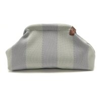 CLUTCH / KULTURTASCHE - EMMA 56 -  GRAU GESTREIFT 30x7x20...