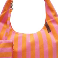 SHOPPER INKL. CLUTCH - ROMEE 14 - PINK / ORANGE GESTREIFT 32x40 CM  BY LOT83