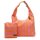 SHOPPER INKL. CLUTCH - ROMEE 14 - PINK / ORANGE GESTREIFT 32x40 CM  BY LOT83