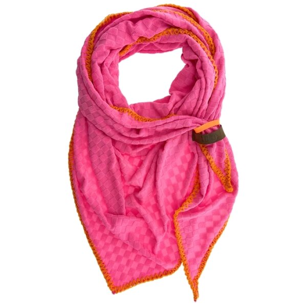 SCHAL MARLY - PINK / ORANGE AUS FROTTEE 75x180 CM  BY LOT83