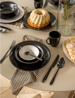 PLATE MATT BLACK 25,5 CM - SPEISETELLER  - BY vtwonen