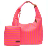 SHOPPER INKL. CLUTCH - ROMEE 11 - PINK / ORANGE GESTREIFT...