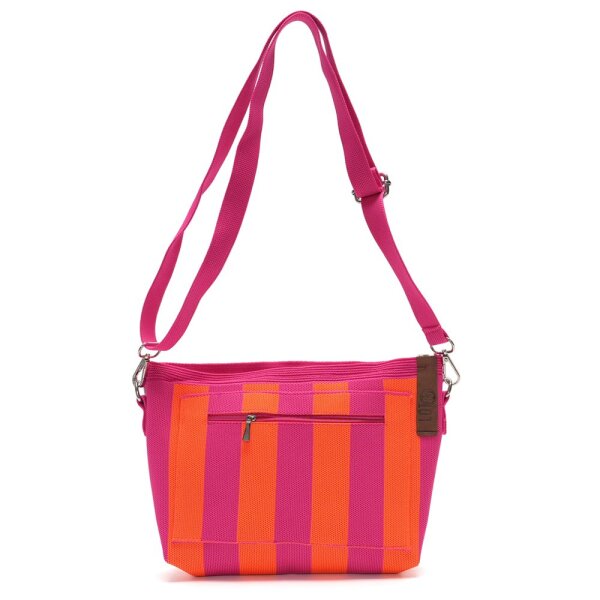 HANDTASCHE - KAAT 07 - PINK / ORANGE GESTREIFT 27 x 20 x 6 CM  BY LOT83