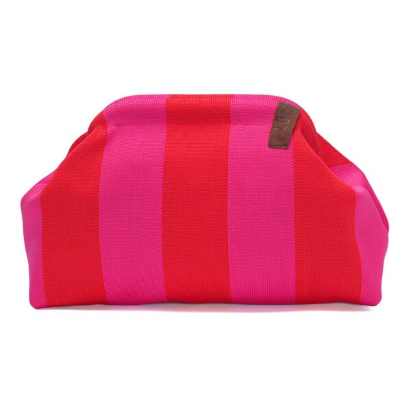 CLUTCH / KULTURTASCHE - EMMA 109 -  PINK / ROT GESTREIFT 30x7x20 CM BY LOT83