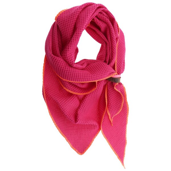SCHAL KIM 17 - WAFFELSTRUKTUR PINK / NEONORANGE - CA: 200 x 90 cm - BY LOT83