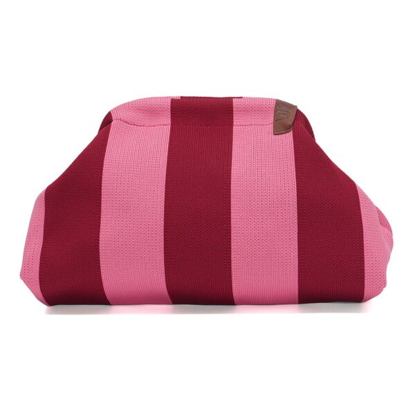 CLUTCH / KULTURTASCHE - EMMA 105 -  ROSA / DUNKELROT GESTREIFT 30x7x20 CM BY LOT83