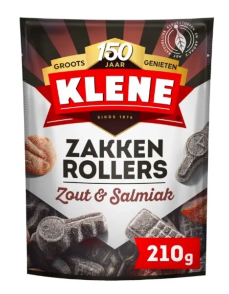 ZAKKENROLLERS - MISCHUNG AUS SALMIAK UND LEICHT GESALZENEM LAKRITZ - 210G BY KLENE