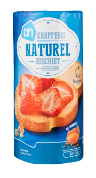 AH BESCHUIT NATUREL - NIEDERLÄNDISCHER ZWIEBACK - 13 STÜCK - 125 G - BY ALBET HEIJN