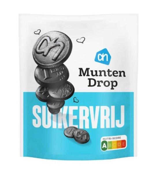 AH MUNTEN DROP SUIKERVRIJ - ZUCKERFREIE MÜNZLAKRITZ 200 GR - BY ALBERT HEIJN