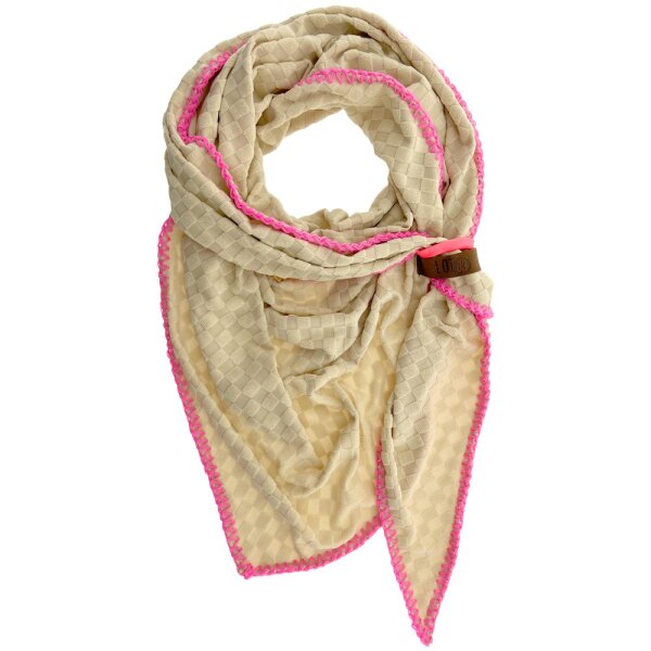 SCHAL MARLY - BEIGE / PINK AUS FROTTEE 75x180 CM  BY LOT83